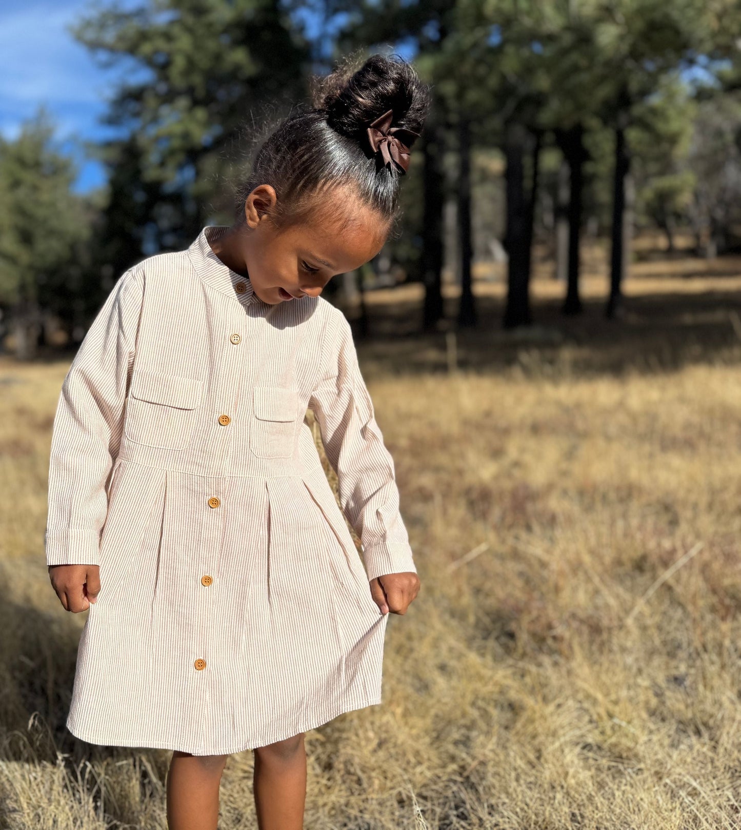 Hannah Dress | Oatmeal Stripe | Vignette
