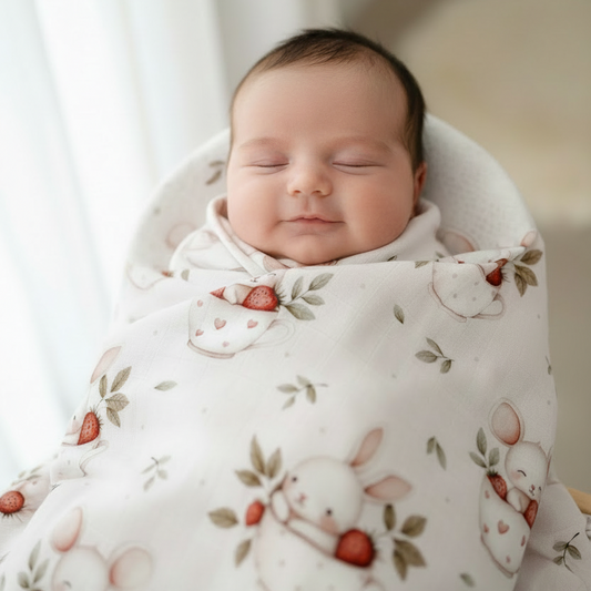 Bamboo & Cotton Muslin - Lydia the Greedy Rabbit
