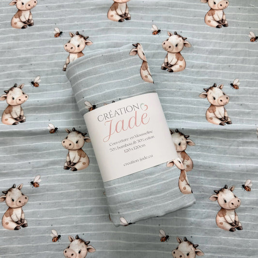 70% Bamboo Muslin - Cow