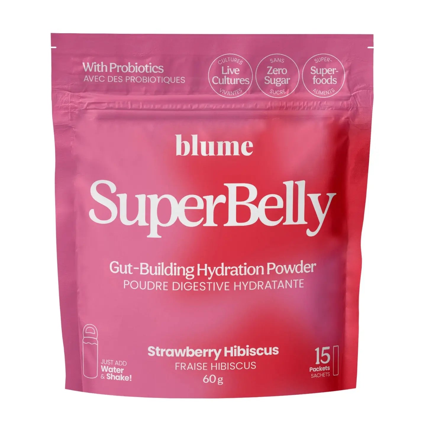 Mélange hydratation et flore intestinale Superbelly | Fraise Hibiscus | Blume