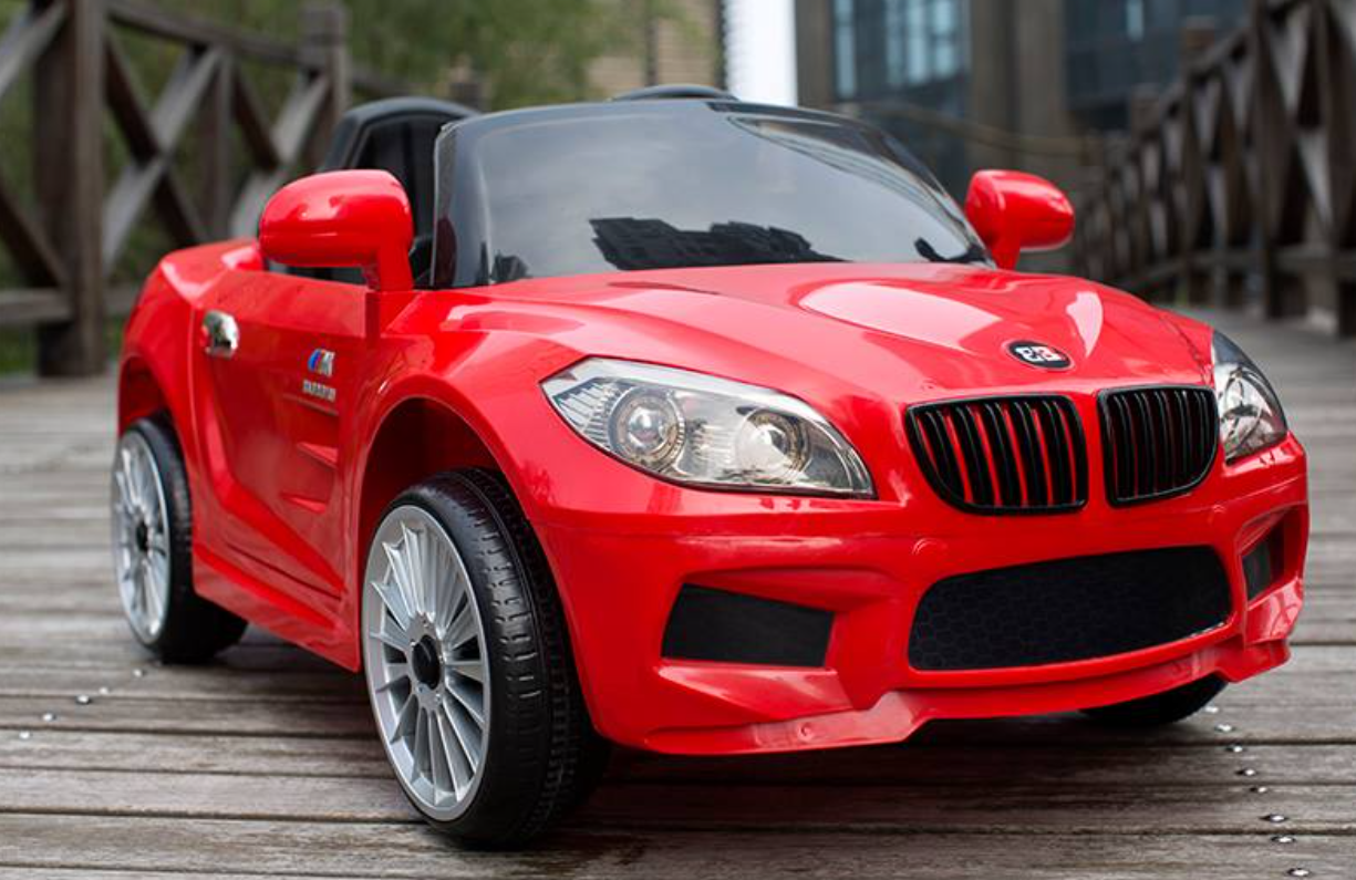 Voiture électrique BMW 12 V pour enfants avec télécommande et siège en cuir AMÉLIORÉ