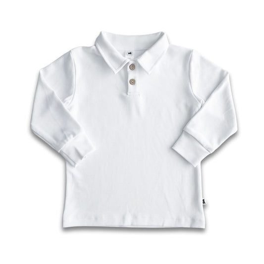 Youth Bamboo Rugby Style Shirt | White