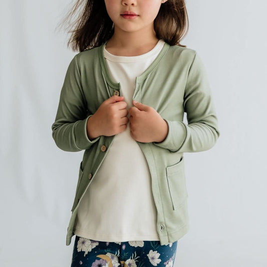Kids' Bamboo Cardigan | Sage
