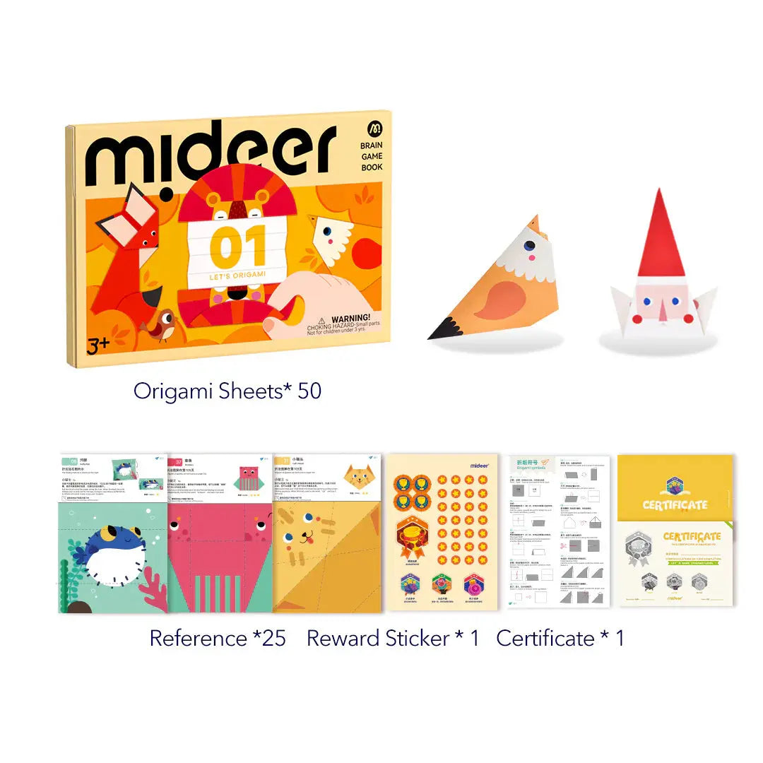 Livre de jeux cérébraux : Plions en Origami Niveau 1