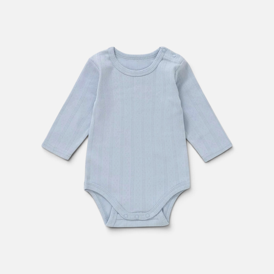 Organic Cotton Pointelle Long Sleeve Romper
