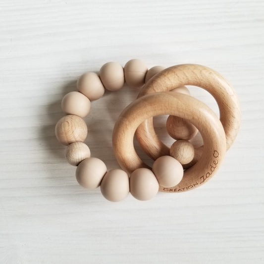 Minimalist Wooden Rattle - Oat