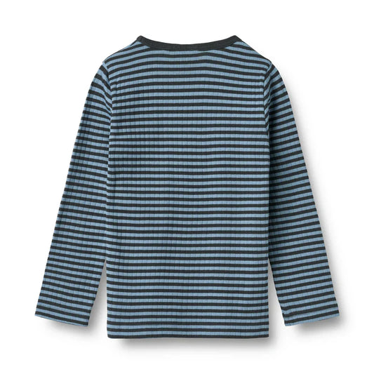 Long Sleeve T-shirt Stig | Bright Blue Stripe | Wheat Kids