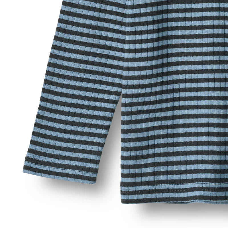 T-shirt manches longues Stig | Rayures bleu vif | Wheat Kids