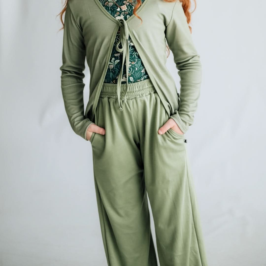 Youth Bamboo Wide Leg Pants | Sage