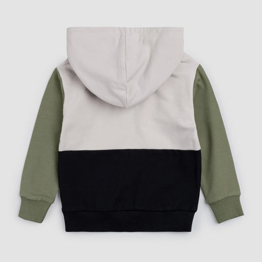 Sweat à capuche avec blocs de couleur ciment | Miles The Label