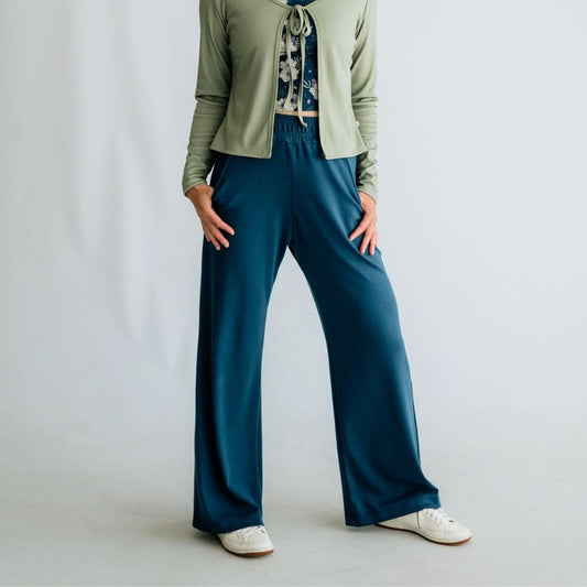 Ladies Bamboo Wide Leg Pants | Sage