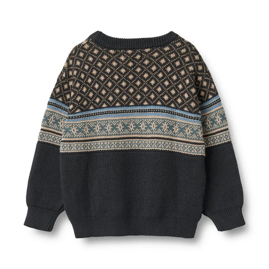 Jaquard Pullover Julius | Navy | Wheat Kids