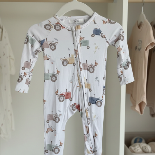 Bamboo Pajamas - Baby - Tractors