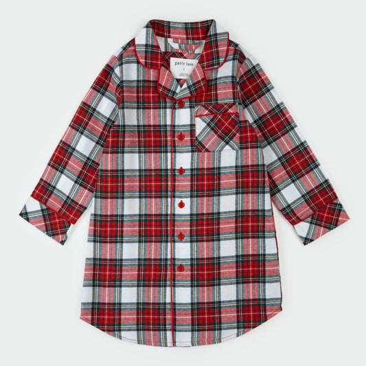 Flannel Night Gown | Red Tartan Plaid | Petit Lem