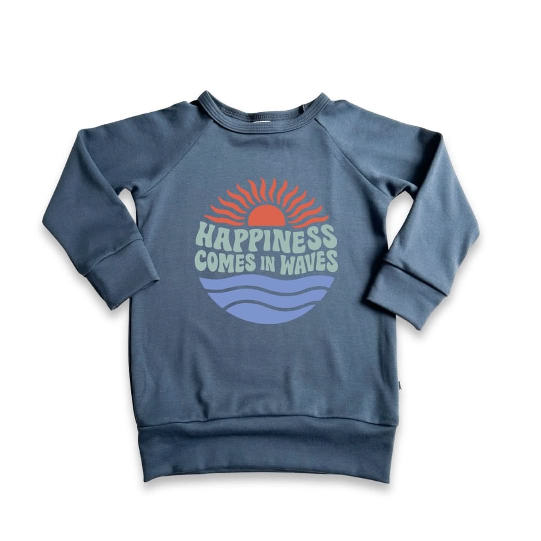 Youth Bamboo Graphic Raglan Pullover | Ice Cream Dash On Seaglass
