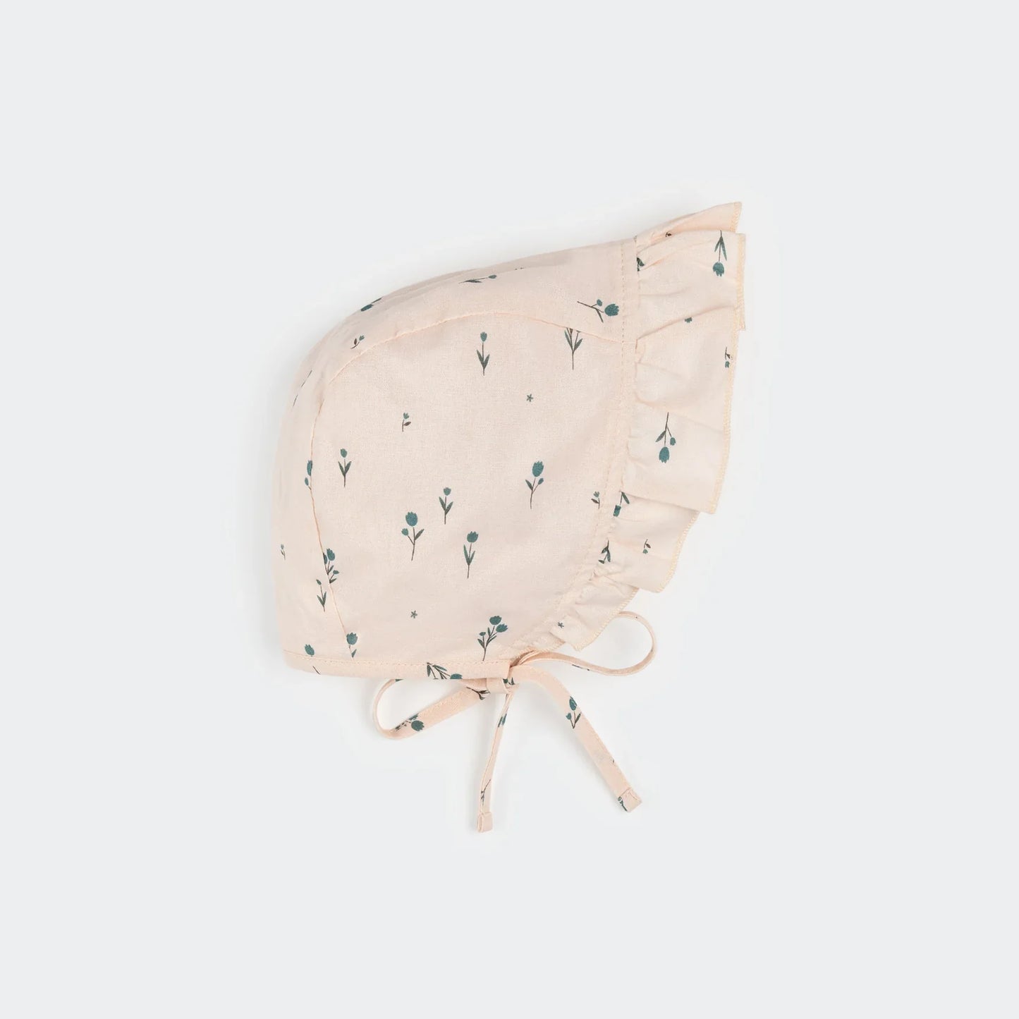 Bonnet | Tulipes bleues sur fond rose clair | Petit Lem