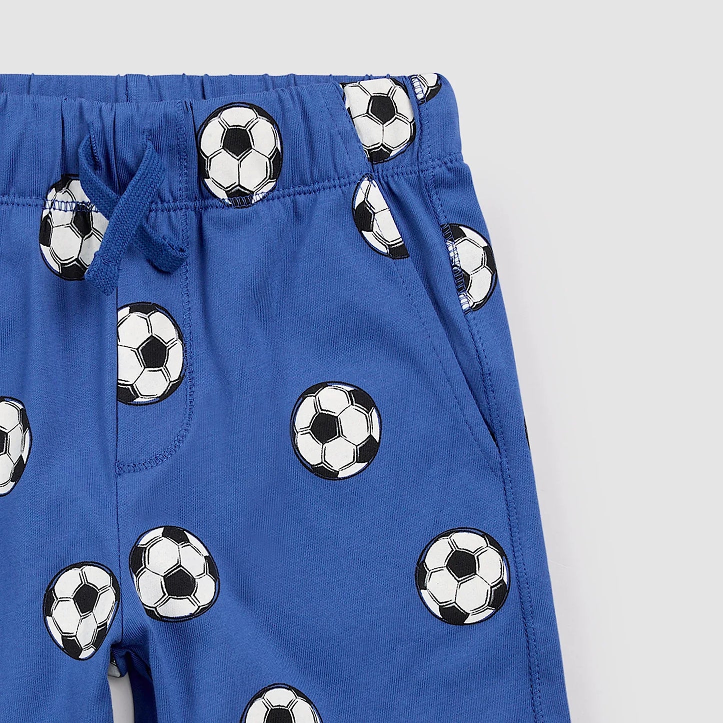 Knit Shorts | Soccer Balls on Royal Blue | Miles the Label