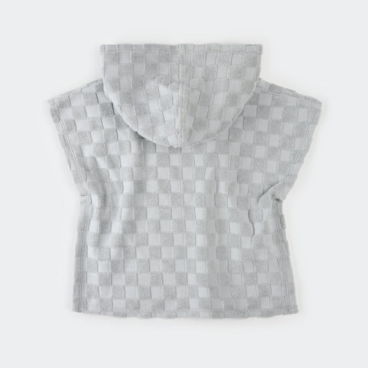 Beach Poncho | Faded Blue Checkerboard | Petit Lem
