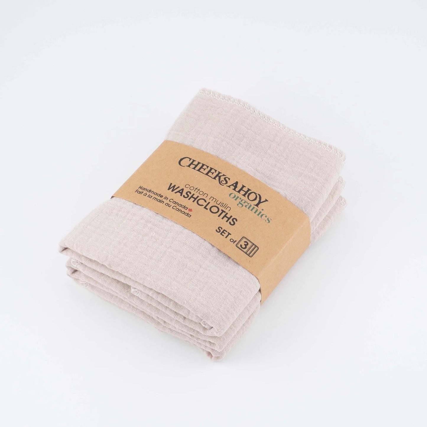 Gant de toilette en mousseline de coton biologique