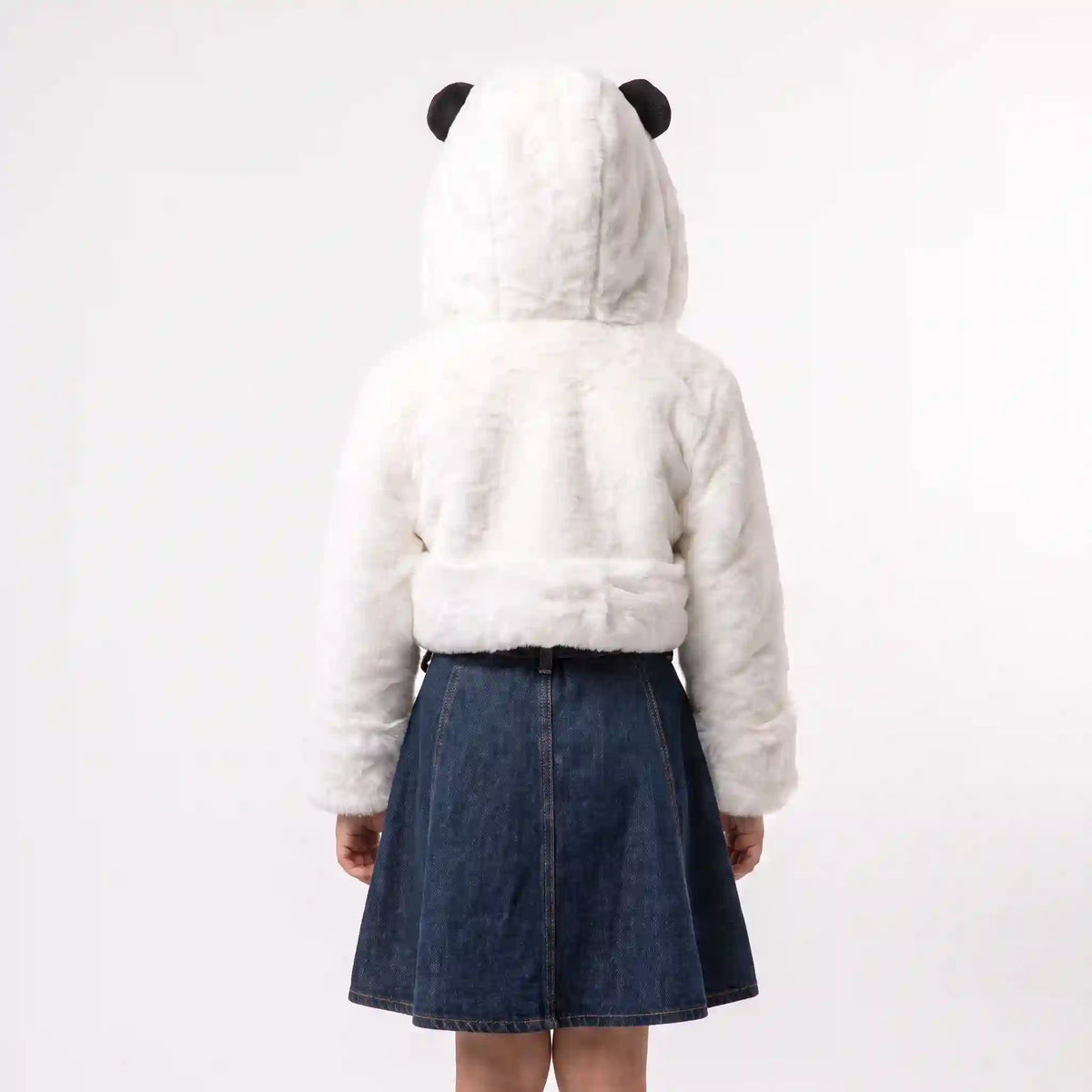 Denim Panda Girls Dress