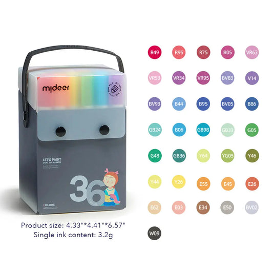 Translucent Dual Tip Marker 36 Colors