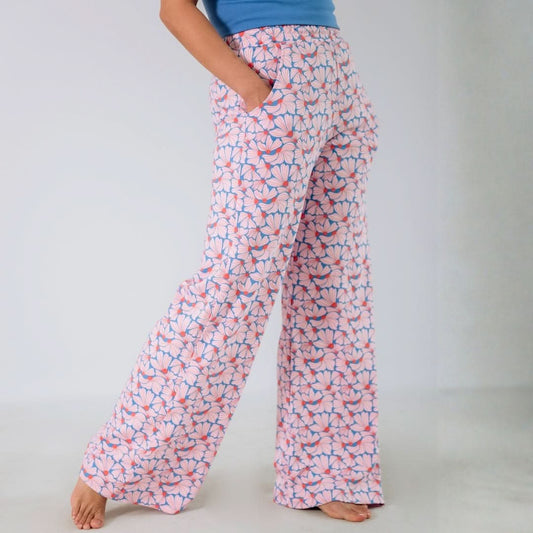 Pantalon ample en bambou pour femme | Bleu tidal