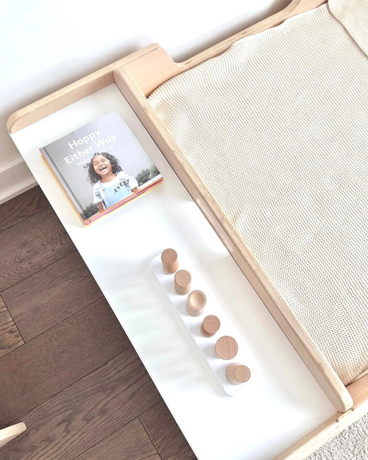 APPLE TWIN - Lit Montessori au sol avec barrières et étagères