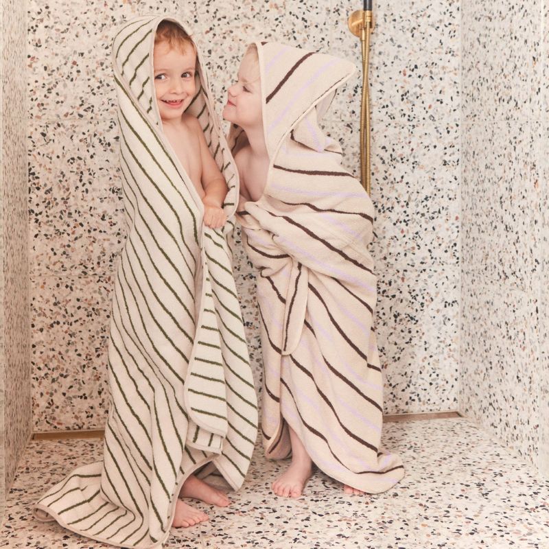 Raita Hooded Towel - Cloud / Caramel