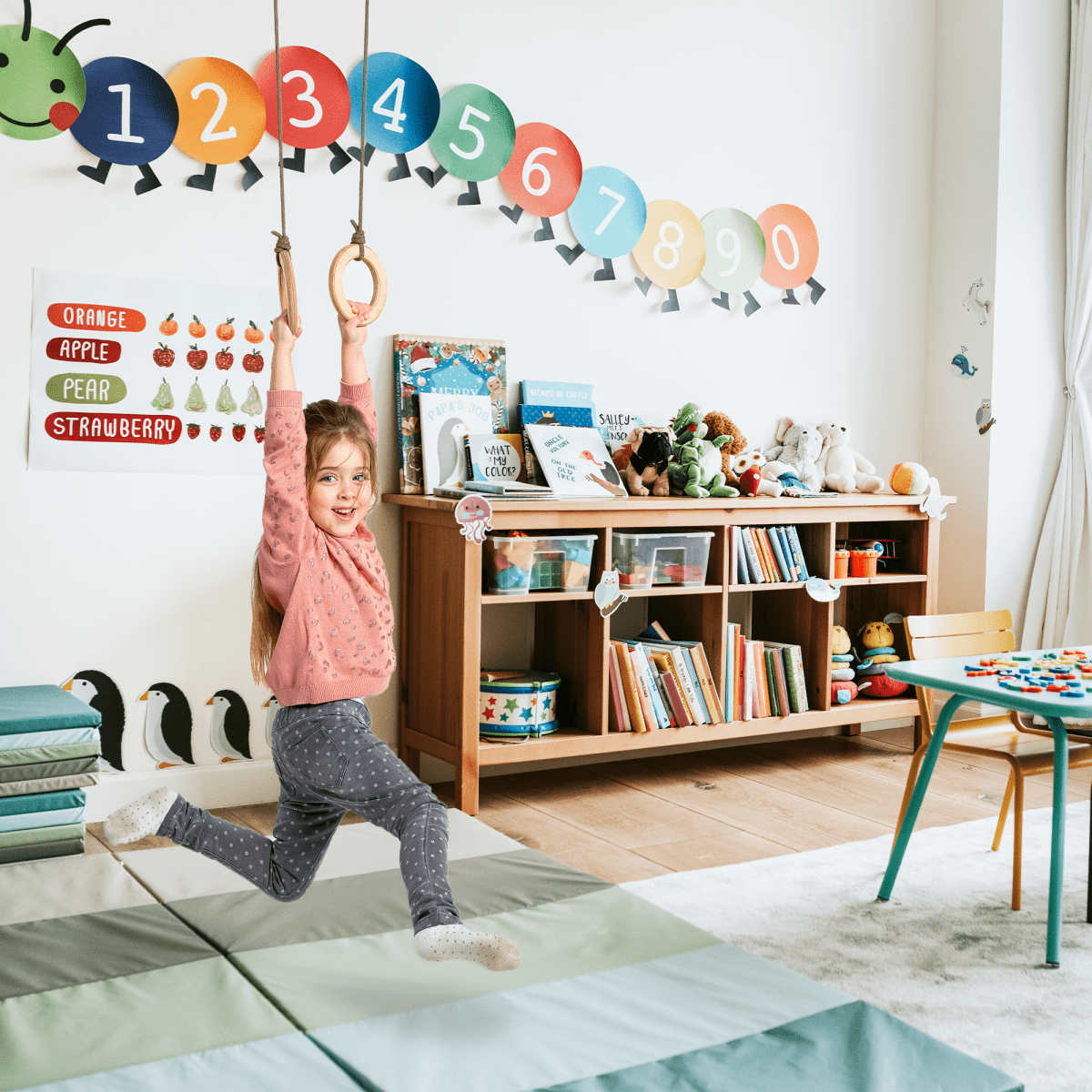 3in1 Swings Set: Rope Ladder + Gymnastic Rings + Disc Rope Swing