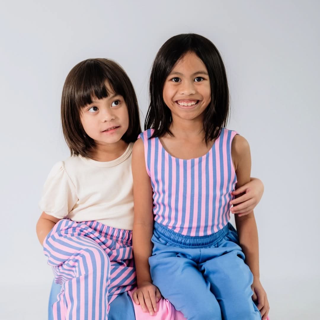 Débardeur long en bambou façon bralette pour enfant | Rayures Parlour
