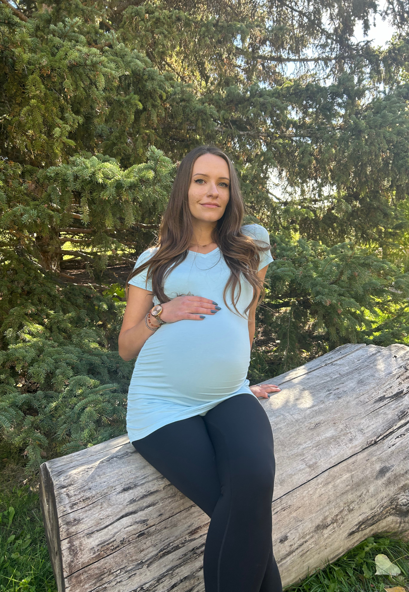 Ashley Ruched Maternity and Nursing T-Shirt