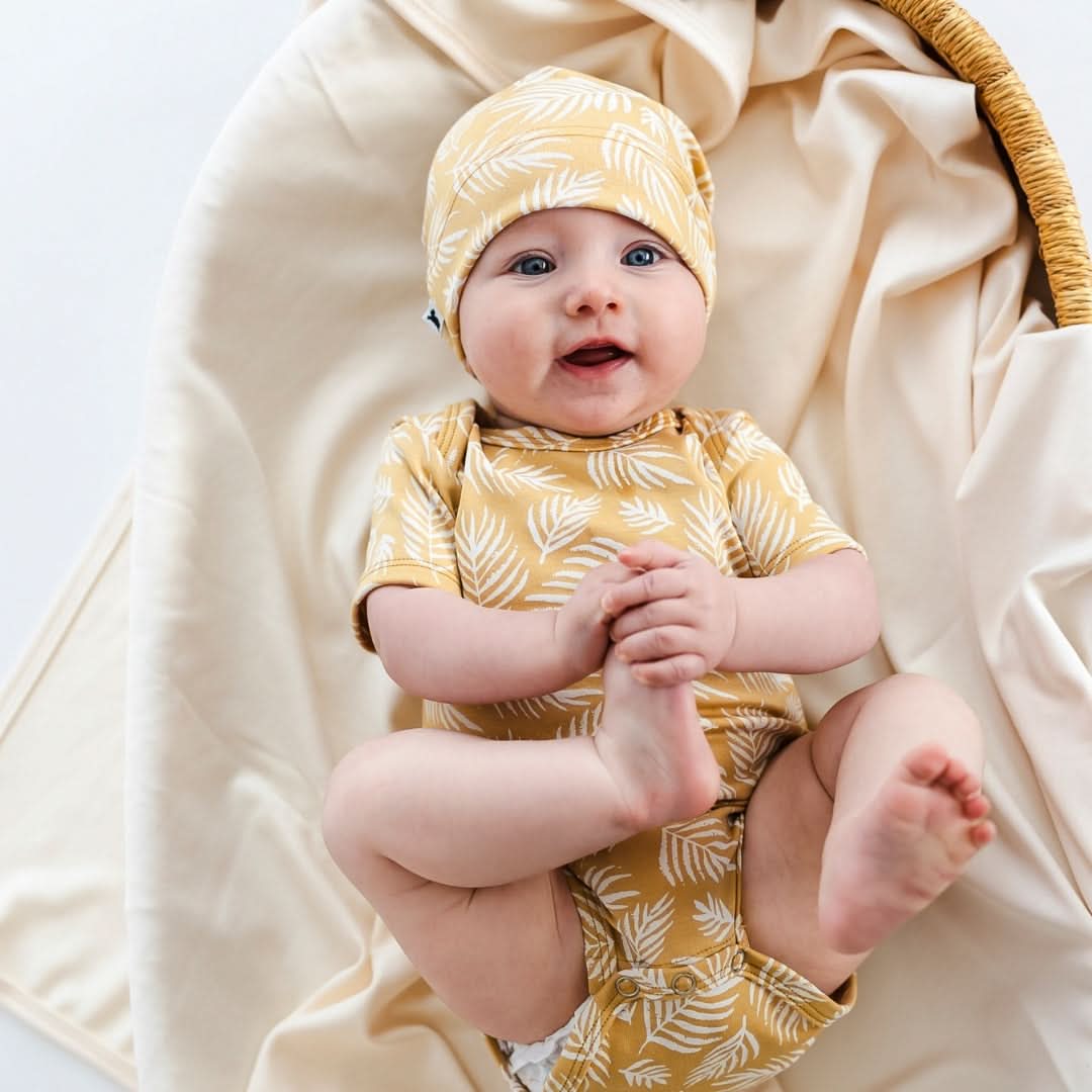 Bonnet en bambou pour bébé/enfant | Côtes olive