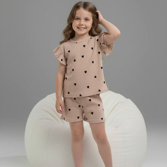 Ensemble short pour fille Tiny Hearts