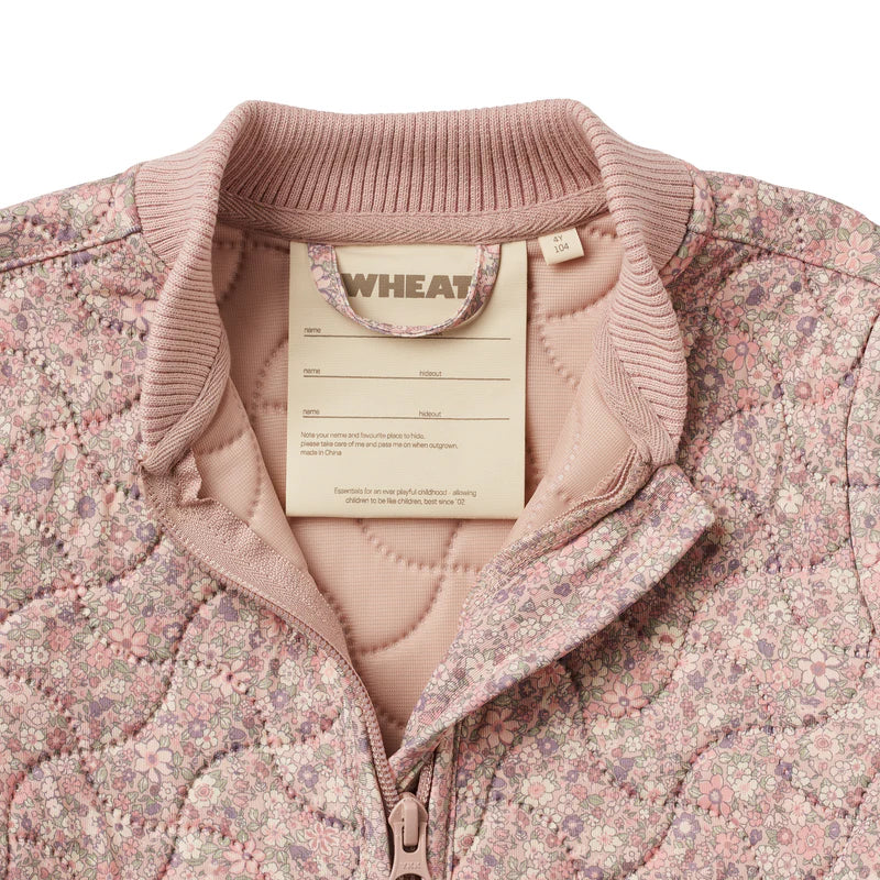 Veste matelassée Loui | Powder Flower Meadow | Wheat Kids