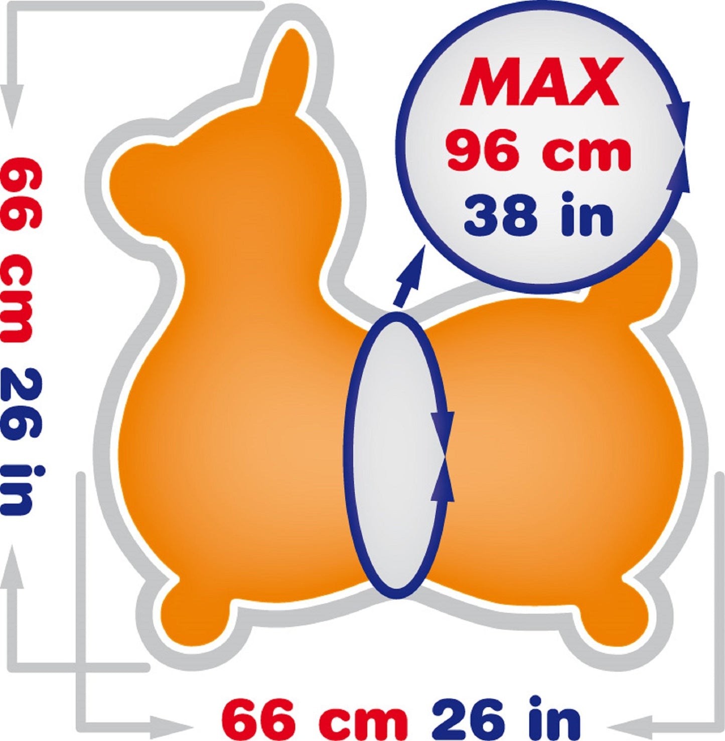 Cheval sauteur Rody MAX Bleu avec pompe
