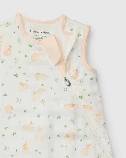 Baby Bamboo Muslin Sleep Sack 0.5 TOG - Bunny Meadow