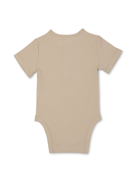 Ribbed Body Suit | Rise Little Earthlings | Beige