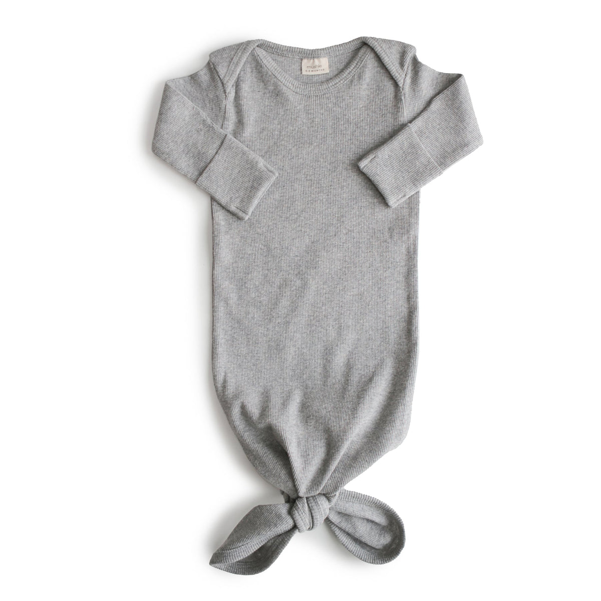 Ribbed Knotted Baby Gown Organic Onesie