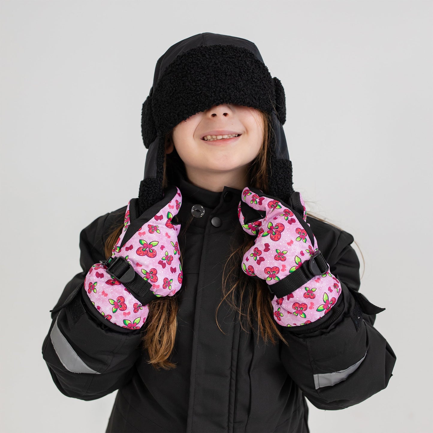 Chapeau de trappeur Sherpa noir pour enfant