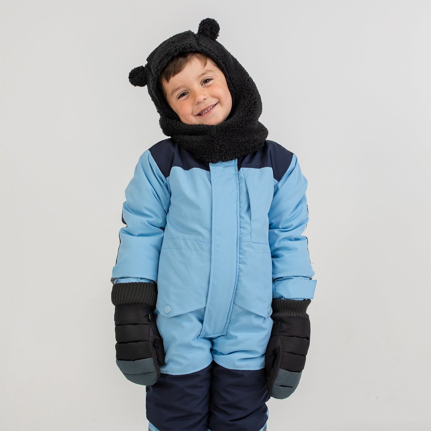 Black Charcoal Puffer Mitten