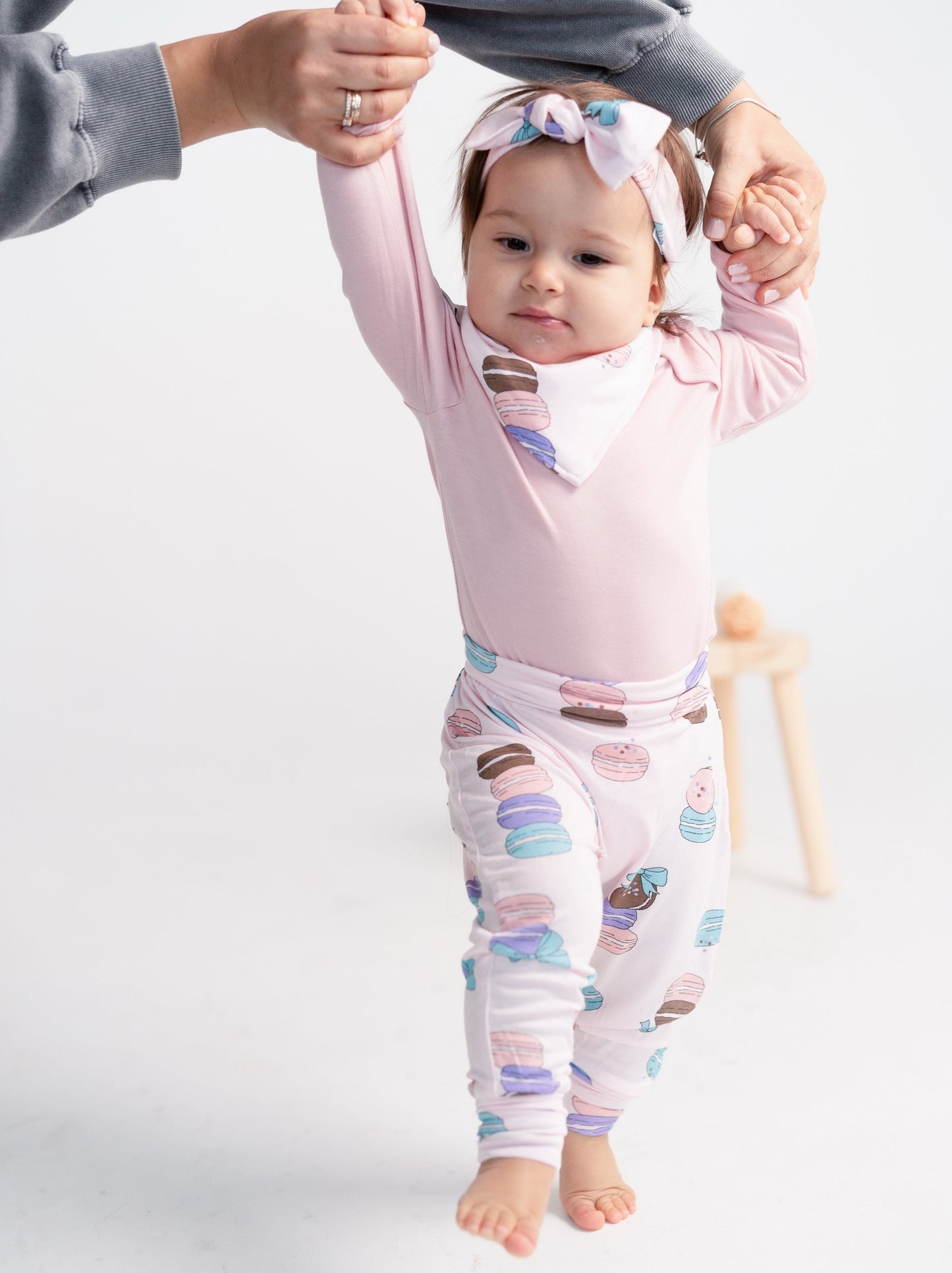 Bamboo Grow with Me Harem Pants (Macaron Party Print)