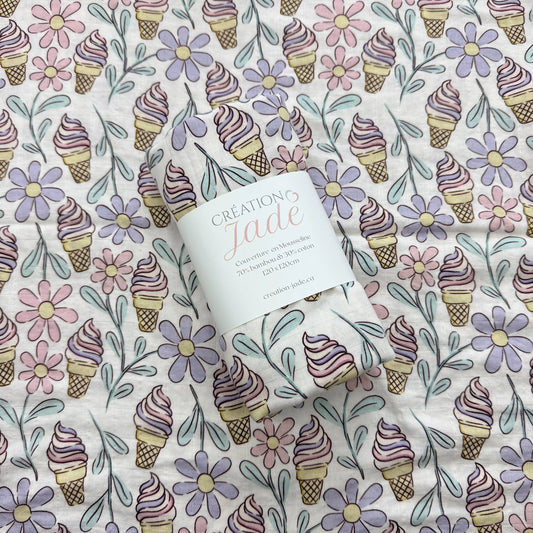 70% Bamboo Muslin - Lilac Ice Cream
