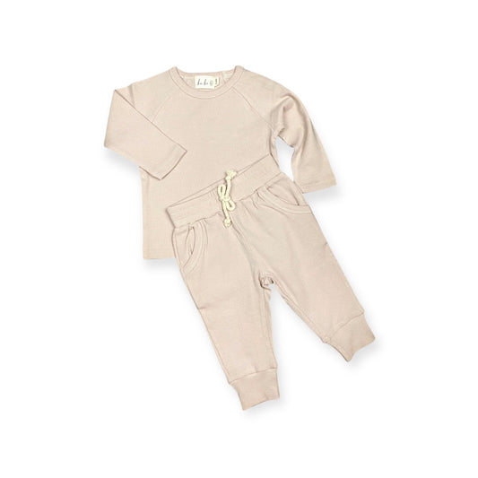 Ribbed Jogger Set - Sanddune