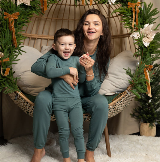 Bamboo Long Sleeve Pajama Set (Pine)