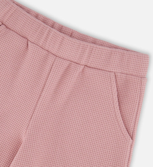 Pantalon évasé gaufre | Rose | Deux par Deux