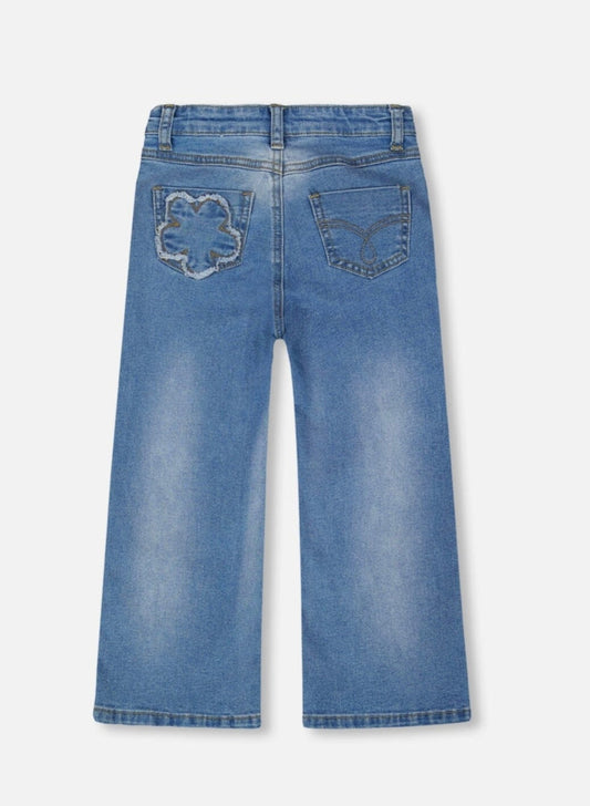 Jeans extensibles à jambes larges | Denim bleu clair | Deux Par Deux