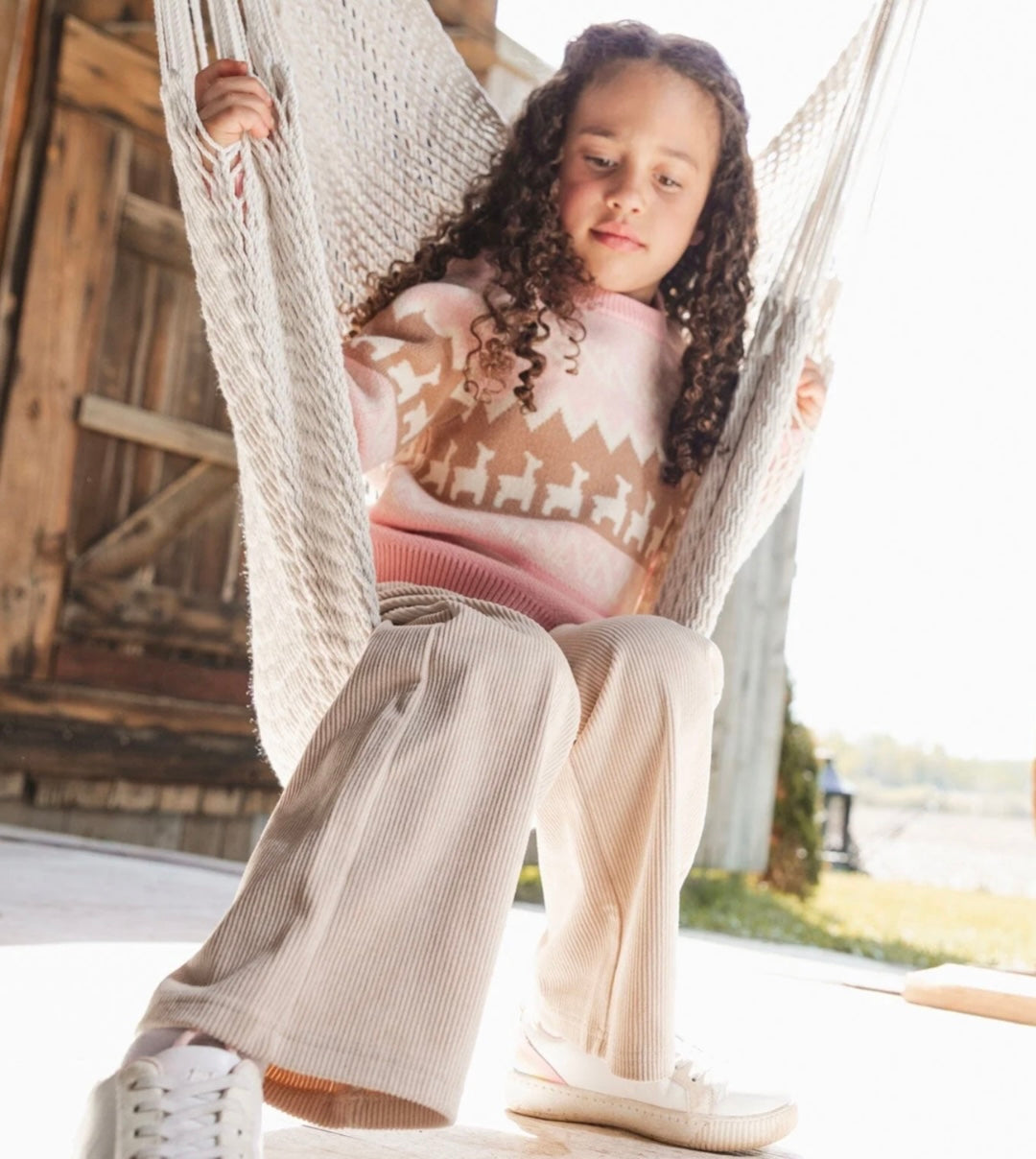 Wide-Leg Corduroy Pants in Beige | Deux par Deux