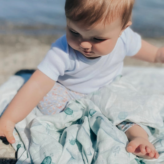 Création Jade Bamboo & Cotton Muslin - Whales