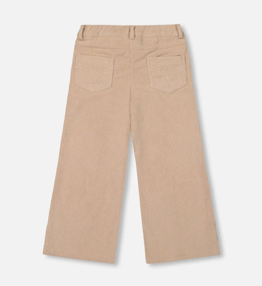 Wide-Leg Corduroy Pants in Beige | Deux par Deux