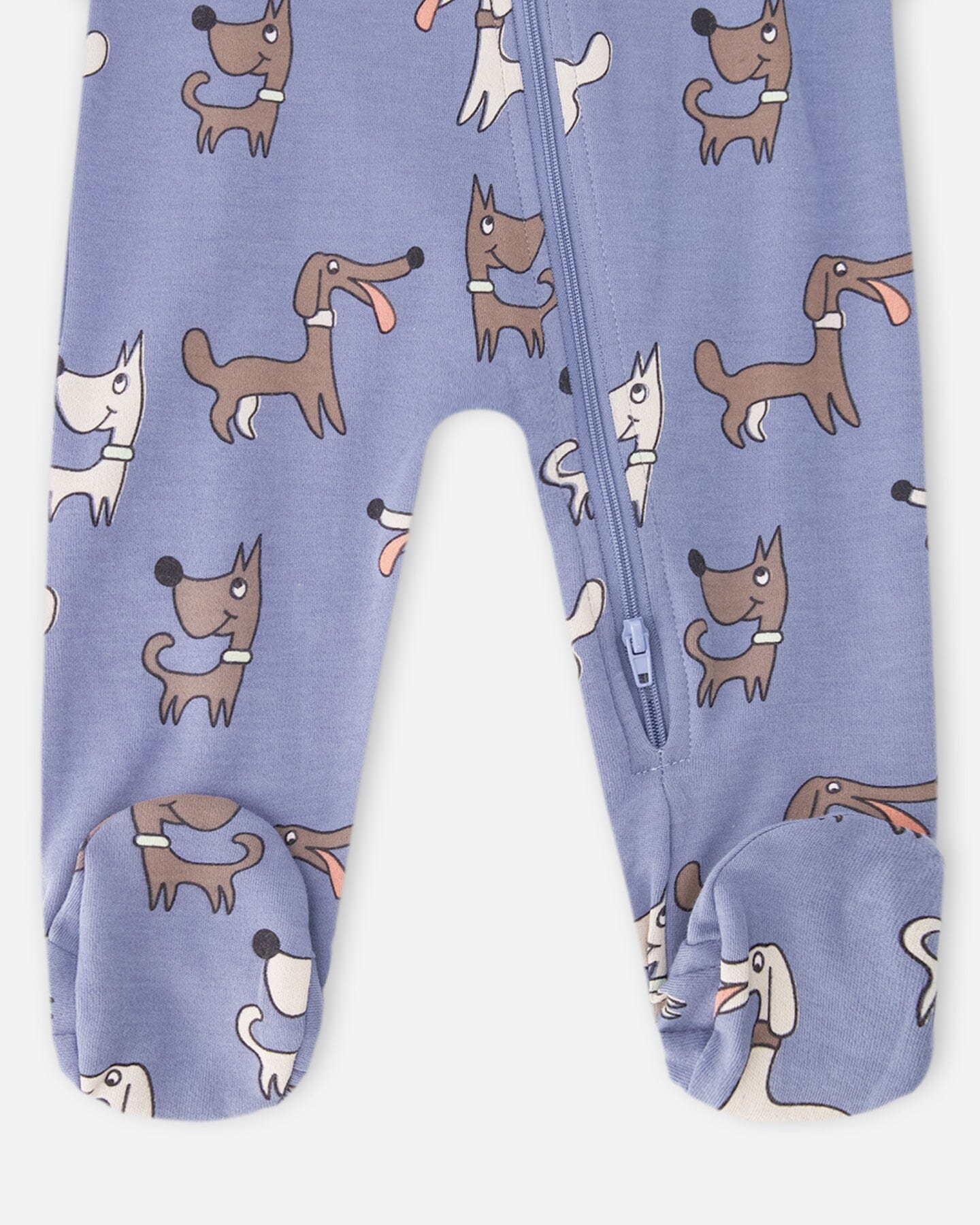 Organic Cotton Baby One-Piece Pyjama Blue Dog Print